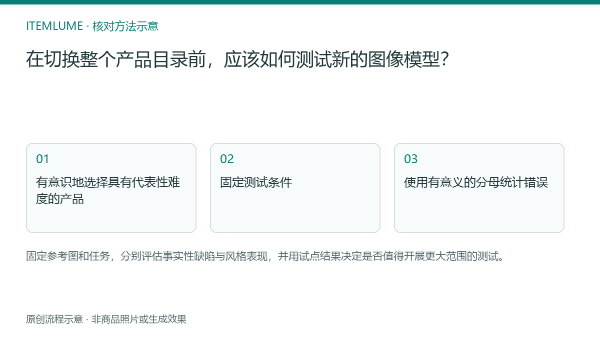 核对流程示意:在切换整个产品目录前,应该如何测试新的图像模型?