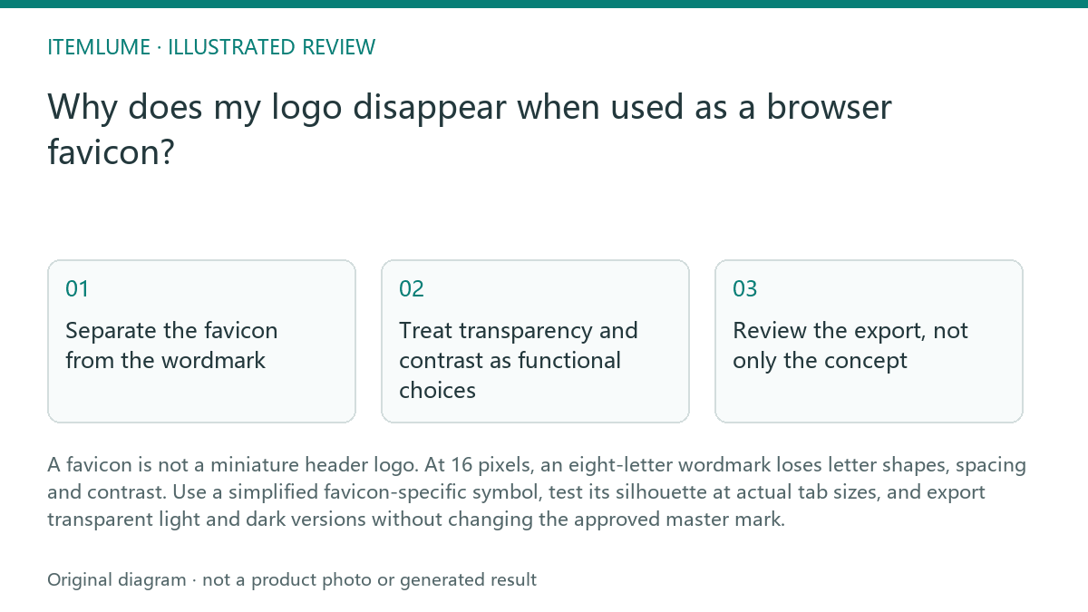 Illustrated review route: Why does my logo disappear when used as a browser favicon?