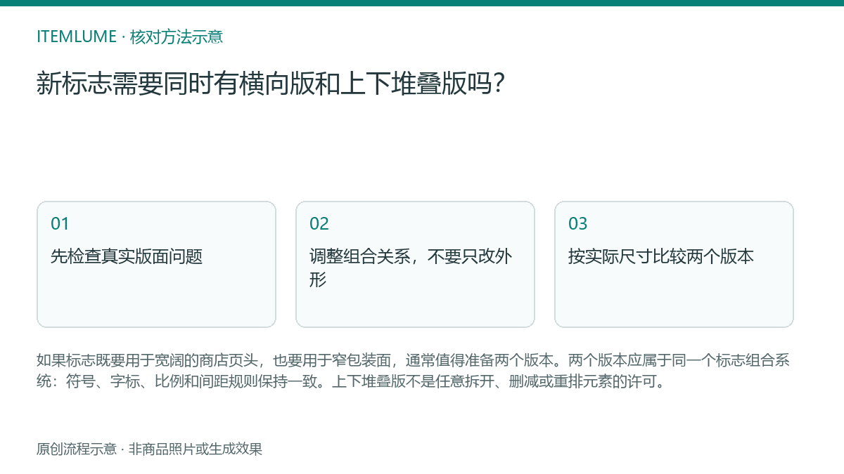 核对流程示意:新标志需要同时有横向版和上下堆叠版吗?