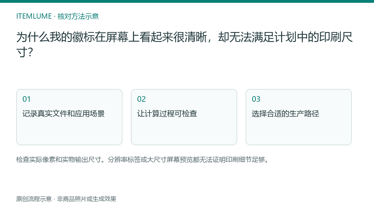 核对流程示意:为什么我的徽标在屏幕上看起来很清晰,却无法满足计划中的印刷尺寸?