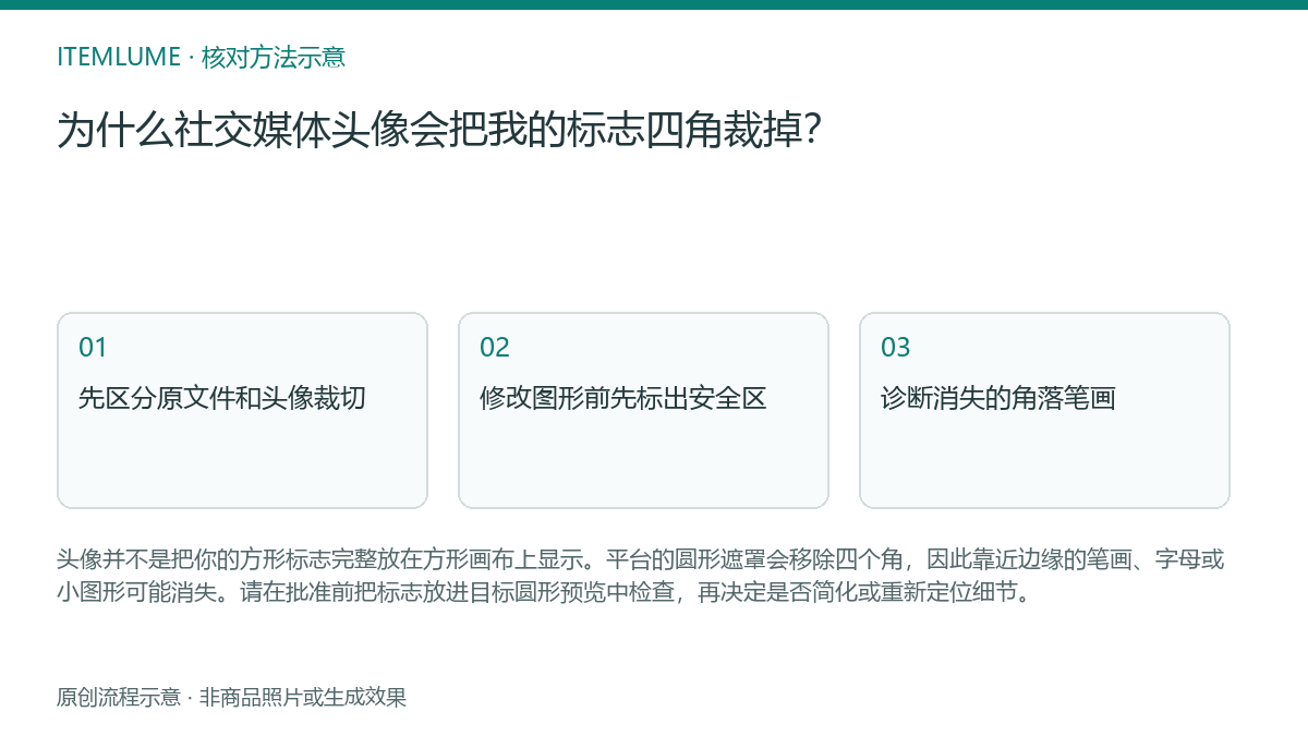 核对流程示意:为什么社交媒体头像会把我的标志四角裁掉?