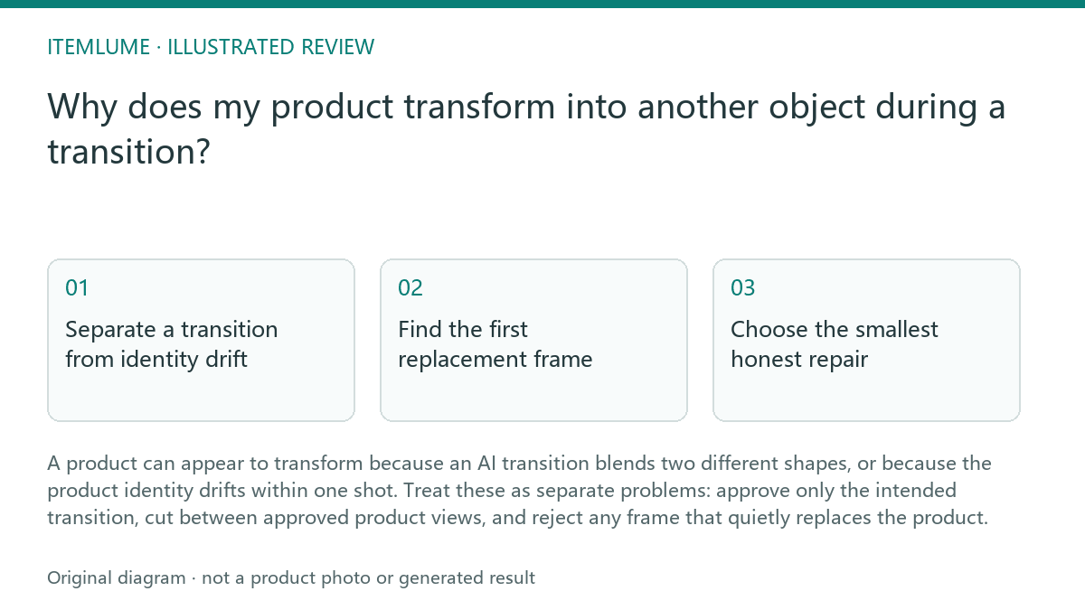 Illustrated review route: Why does my product transform into another object during a transition?