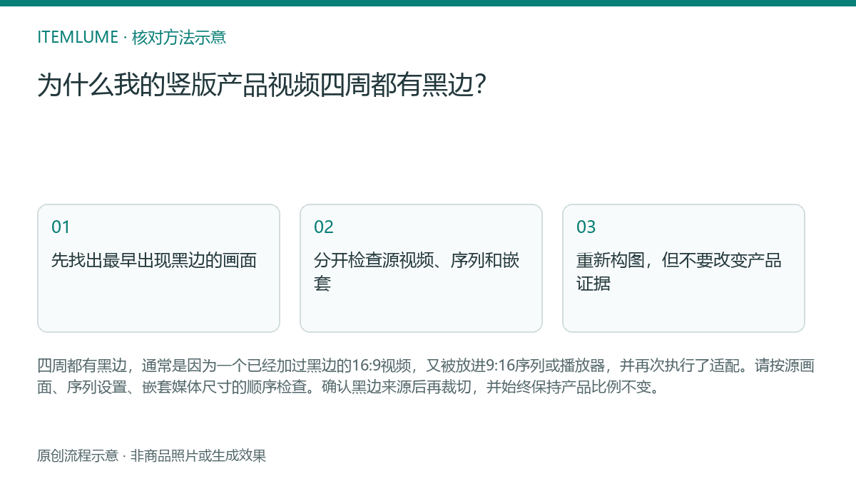 核对流程示意:为什么我的竖版产品视频四周都有黑边?