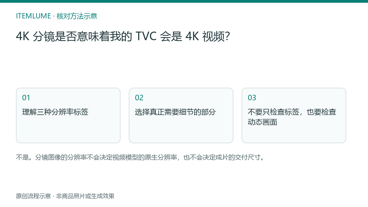 核对流程示意:4K 分镜是否意味着我的 TVC 会是 4K 视频?
