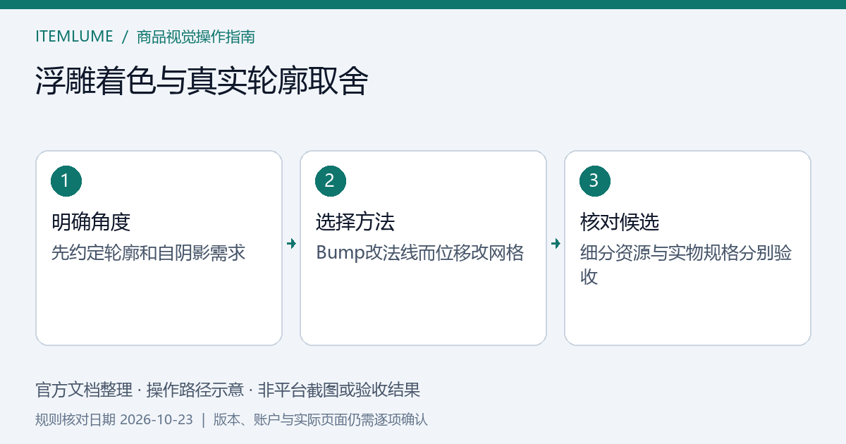 商品浮雕按着色凹凸或真实轮廓需求选择Blender材质方法