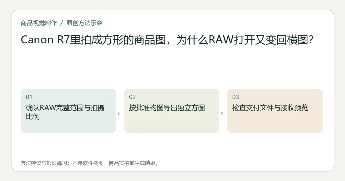 原创方法示意:确认RAW完整范围与拍摄比例;按批准构图导出独立方图;检查交付文件与接收预览。非工具界面、商品实拍或测试结果。