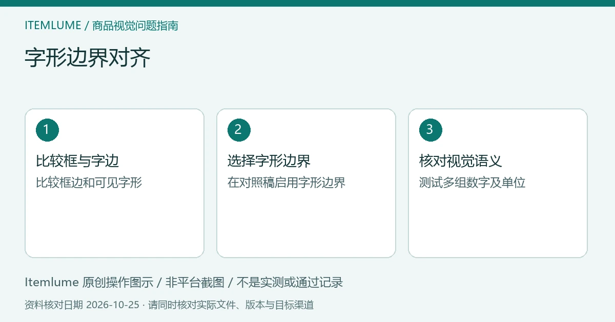 三步核对图：比较框与字边；选择字形边界；核对视觉语义。