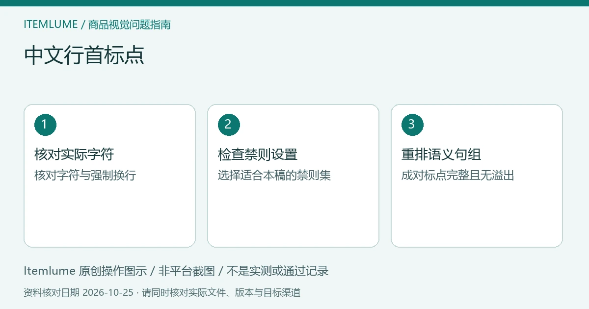 三步核对图：核对实际字符；检查禁则设置；重排语义句组。