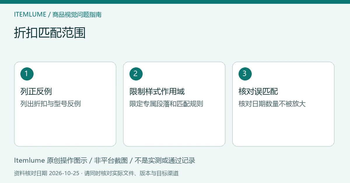 三步核对图：列正反例；限制样式作用域；核对误匹配。