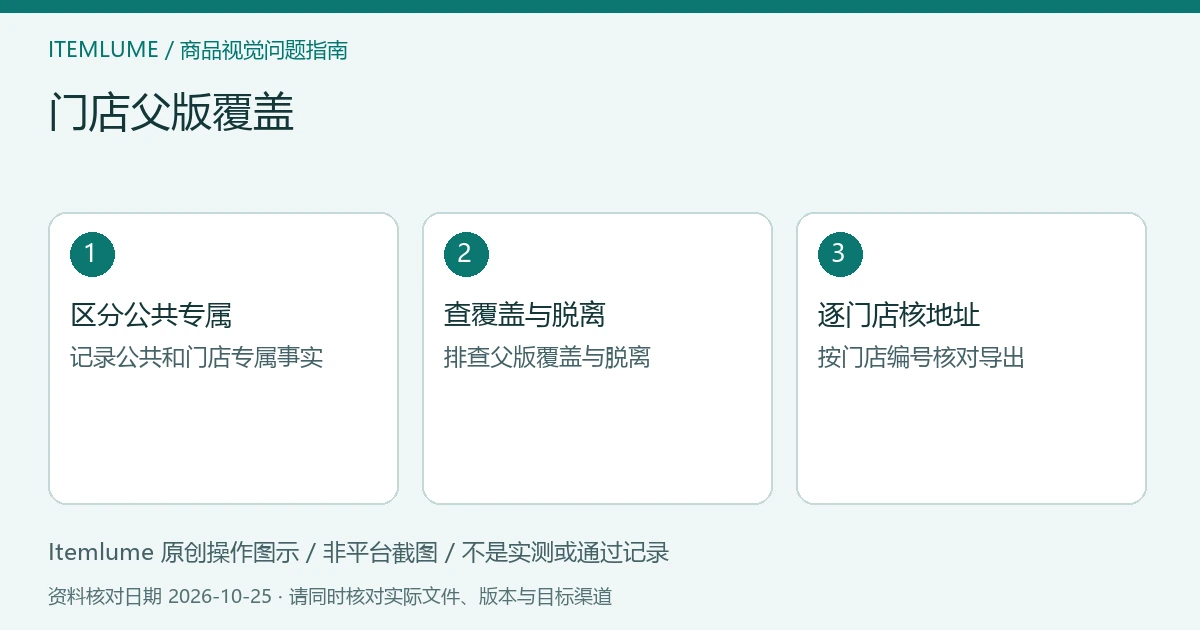 三步核对图：区分公共专属；查覆盖与脱离；逐门店核地址。