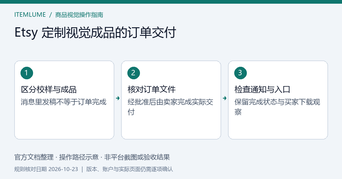 定制数字海报从校样批准到对应订单完成交付的核对示意
