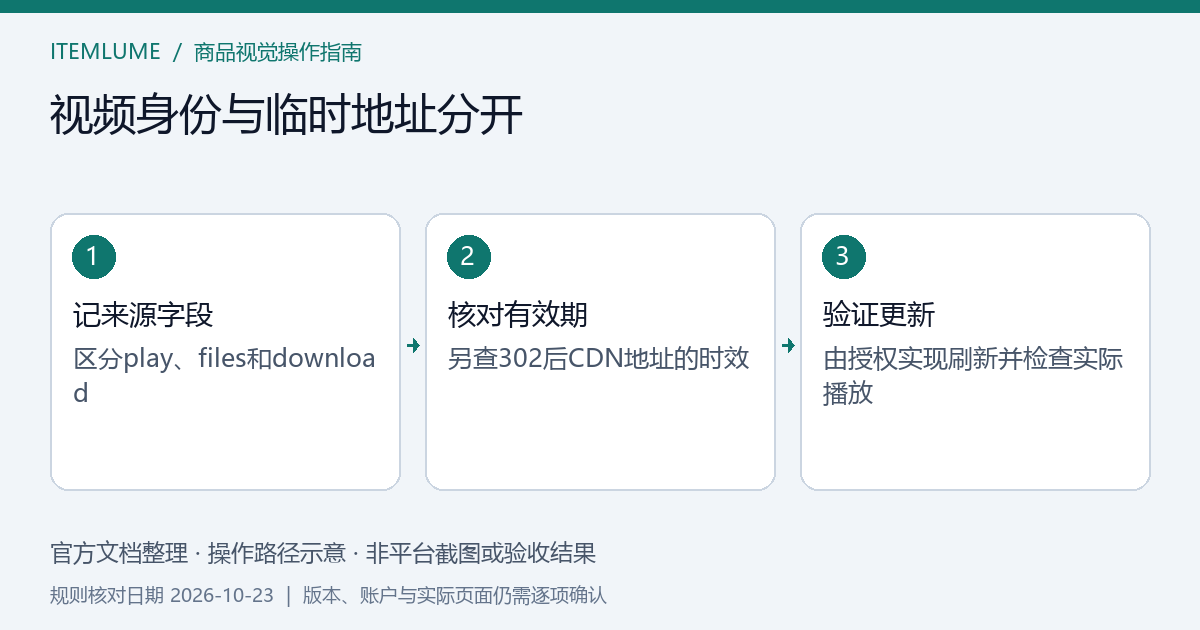 视频ID、API返回链接与临时CDN目标地址分别对应不同保存和更新职责